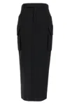 Rick Owens Firbanks Virgin Wool Twill Cargo Skirt In Black