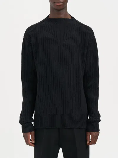 Rick Owens Fisherman Round Neck Black Sweater