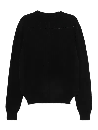 Rick Owens Fisherman Round Neck Sweater In Black