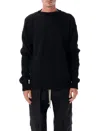 Rick Owens Fisherman Wool Sweater In Black