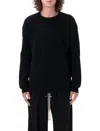 Rick Owens Black Wool Crew-neck Sweater In Black