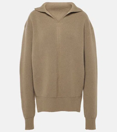 Rick Owens Fisherman Tabard Wool Sweater In Dust