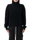 Rick Owens Black Porterville Fisherman Tabard Turtleneck In Black