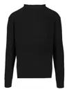 Rick Owens Men Fisherman Round Neck Virgin Wool Sweater In Black
