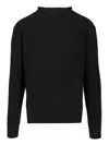 Rick Owens Men Fisherman Round Neck Virgin Wool Sweater In Black
