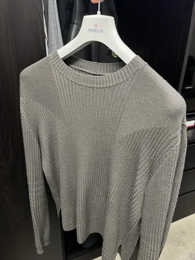 Pre-owned Rick Owens Fishermen Biker Knit Sweater In Gray