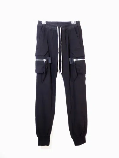 Pre-owned Rick Owens Fits 32 - 36 Ss17 Walrus Cargo Joggers In Black
