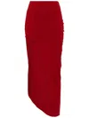 Rick Owens Fitted Asymmetric Design Skirt In Red