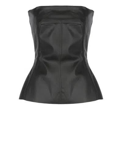 RICK OWENS RICK OWENS FITTED BLACK COTTON TOP