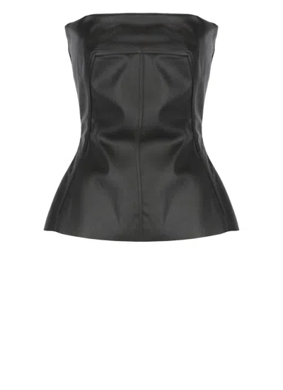 Rick Owens Fitted Black Cotton Top