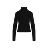Rick Owens Fitted High Neck Sweater With Ribbed Texture In Black