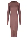Rick Owens Fitted Jersey Dress Dresses Brown In Brown
