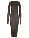 Rick Owens Fitted Jersey Dress Dresses Brown In Black
