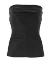 Rick Owens Black Porterville Coated Denim Top In Black