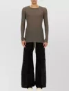 Rick Owens Fitted Long Sleeve Ribbed Sheer T-shirt