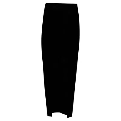 Rick Owens Fitted Midi Skirt In Black Viscose