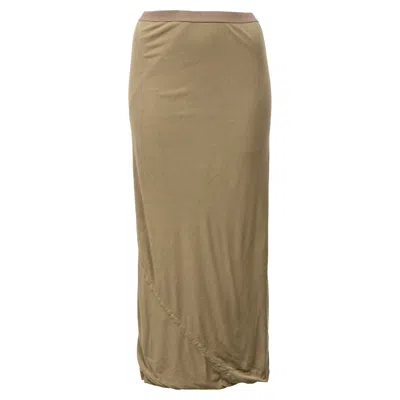 Rick Owens Fitted Midi Skirt In Brown Cotton