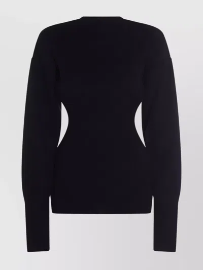 Rick Owens Fitted Silhouette Ribbed Crewneck Knitwear In Black