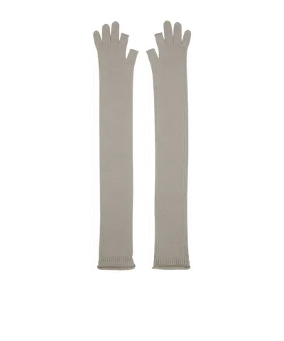 Rick Owens Off-white Porterville Opera Gloves In 08 Pearl