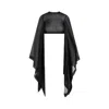 Rick Owens Black Cotton And Silk Crop Top Tops Black