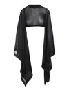 Rick Owens Long Sleeve Cropped T-shirt In Black
