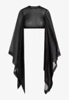 Rick Owens Black Cotton And Silk Crop Top Tops Black In Black