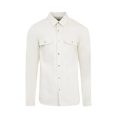 Pre-owned Rick Owens Flap Pocket Shirt Jacket 'dinge' | White | Men's Size 50