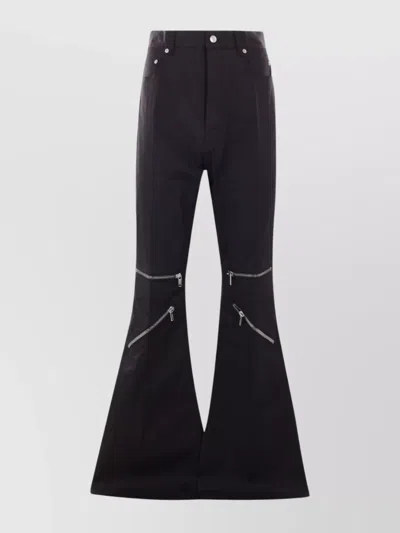 RICK OWENS FLARED CARGO TROUSERS WITH ZIPPER