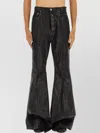 Rick Owens Flared Full Length Trousers With Belt Loops In Black