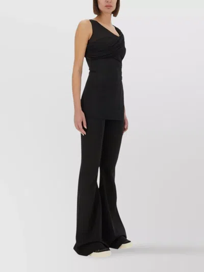 Rick Owens Flared High Waist Full Length Pants