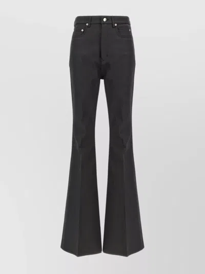 Rick Owens Flared Leg Jeans Five Pockets In Green