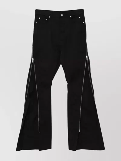 RICK OWENS FLARED LEG TROUSERS SIDE ZIP