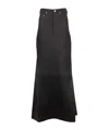 Rick Owens Linen Twill Long Skirt Jackets Black In Black