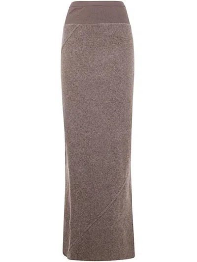 Rick Owens Flared Long Tail Skirt Clothing In Brown