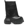 Rick Owens Black Hollywood Flared Mega Tractor Boots In Black