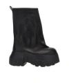 Rick Owens Black Hollywood Flared Mega Tractor Boots In Black