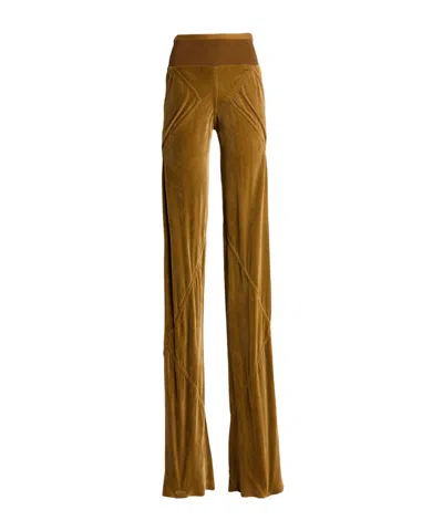 Rick Owens Flared Trousers In Brown