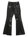 Rick Owens Flared Full Length Trousers With Belt Loops In Black