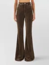 Rick Owens Flared Trousers With Pockets And Loops In Burgundy