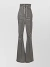 RICK OWENS FLARED VELVET HIGH WAIST TROUSERS