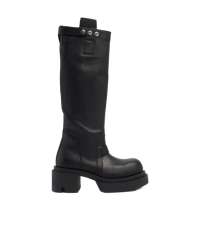 Rick Owens Flat-bottomed Short Boots In Black