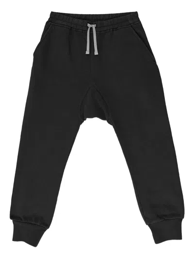 Rick Owens Fleece Drawstring Joggers For Boys In Black