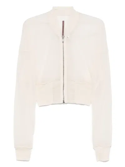 Rick Owens Flight Bomber Jacket In White