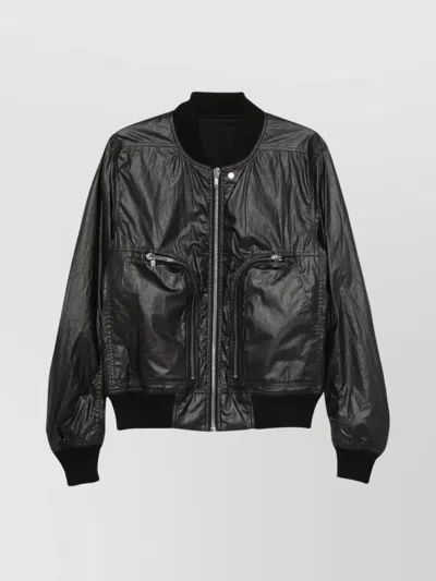Rick Owens Flight Bomber Jacket Bauhaus Style In Black