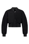 Rick Owens Collage Cropped Bomber Jacket In Black
