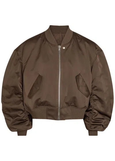 Rick Owens Flight Bomber Jacket In Brown