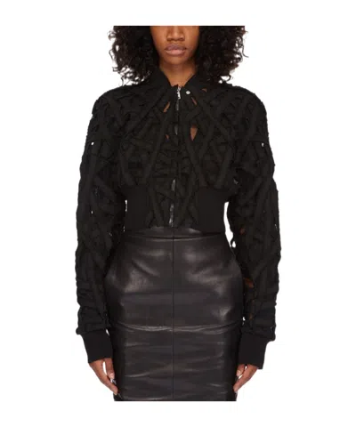 Rick Owens Flight Cropped Jacket In Black