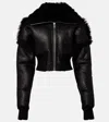 Rick Owens Flight Cropped Leather Jacket In Black