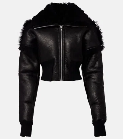 Rick Owens Flight Cropped Leather Jacket