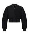 Rick Owens Flight Leather Cropped Jacket In Black